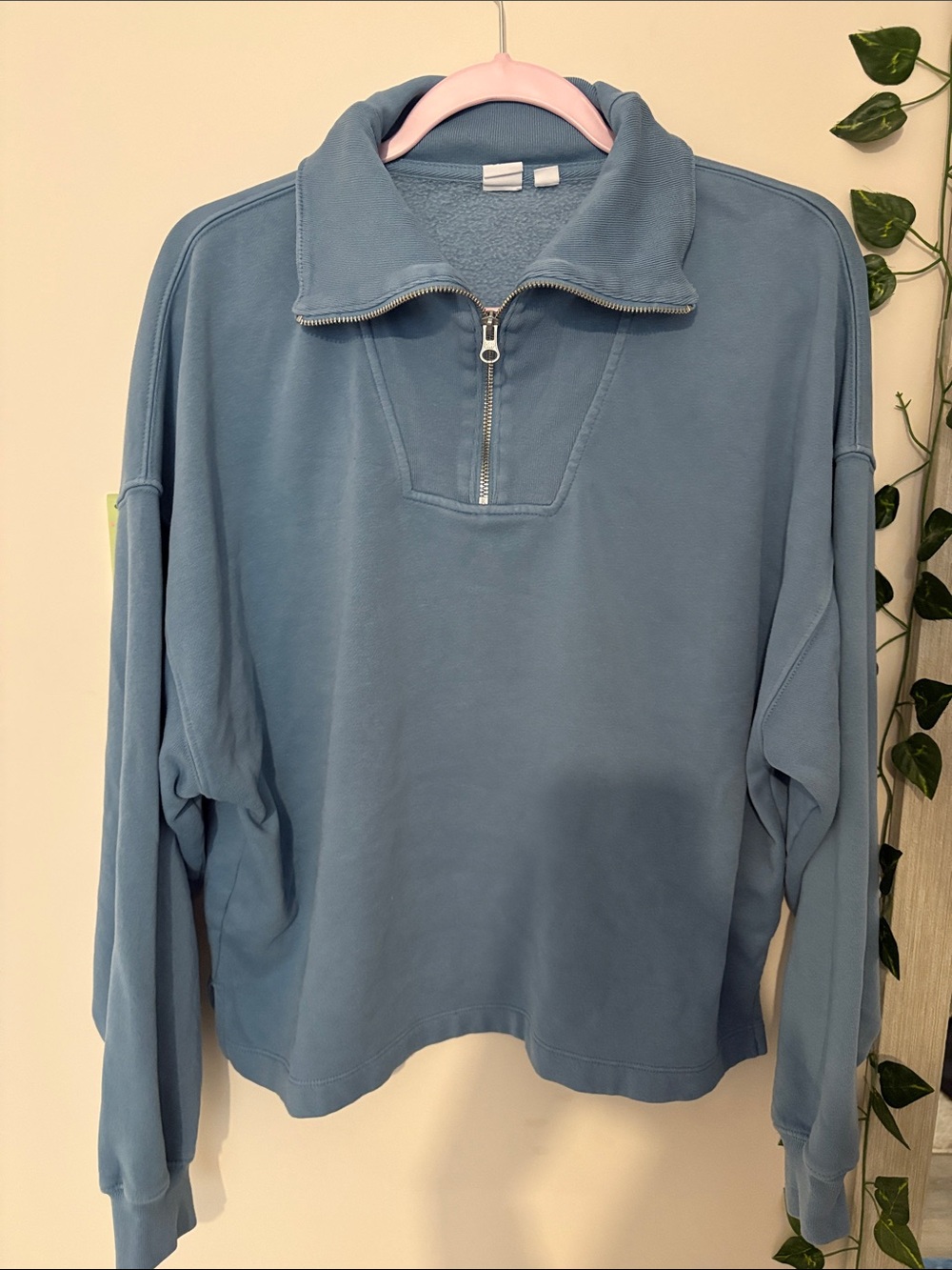 Blue Half-Zip Pullover Sweater